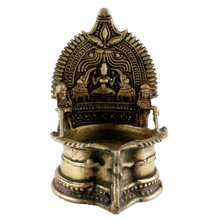 Handmade Brass Oil Lamp Engraved Design Diya Lamp